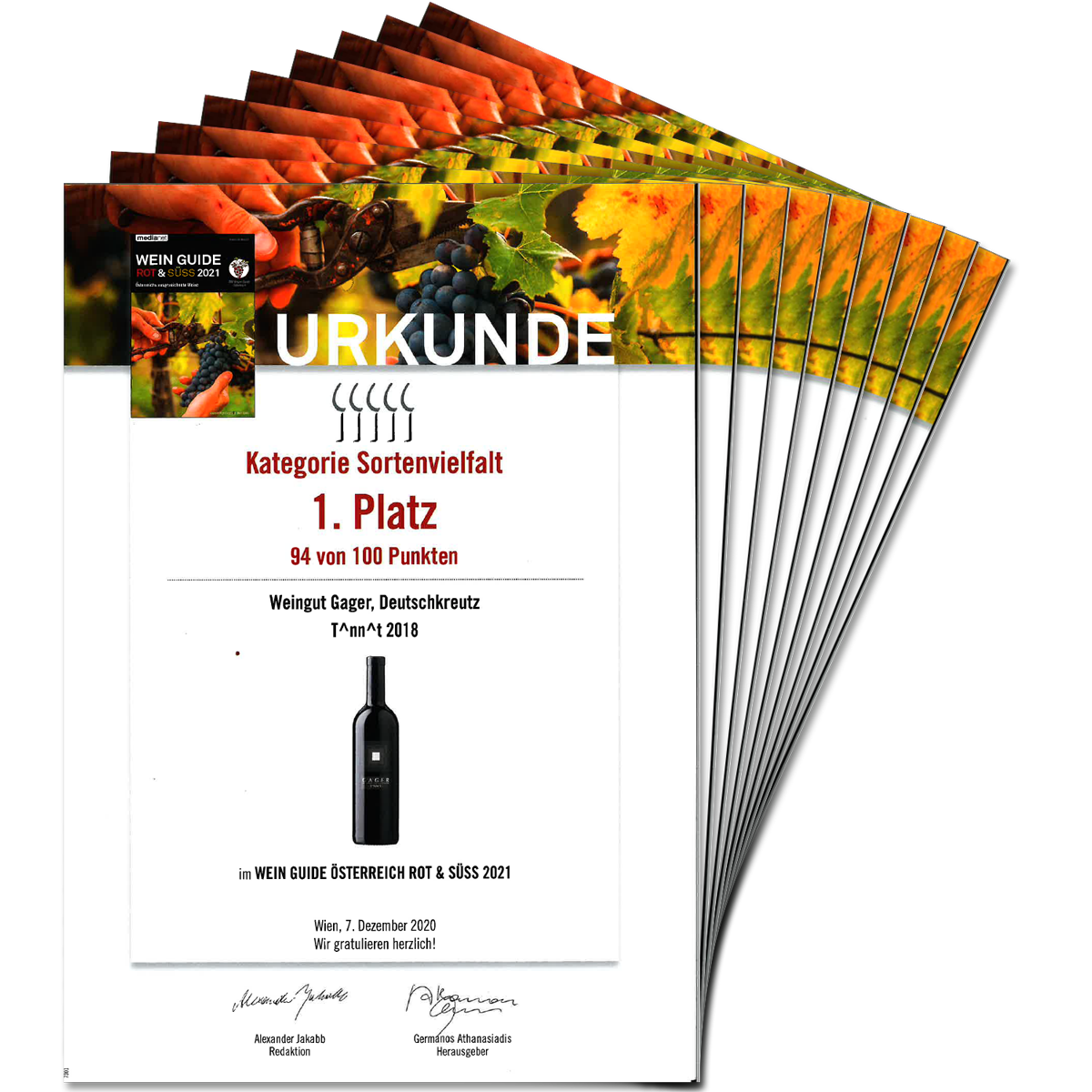 Urkunden Wein Guide 2021 - Weingut GAGER